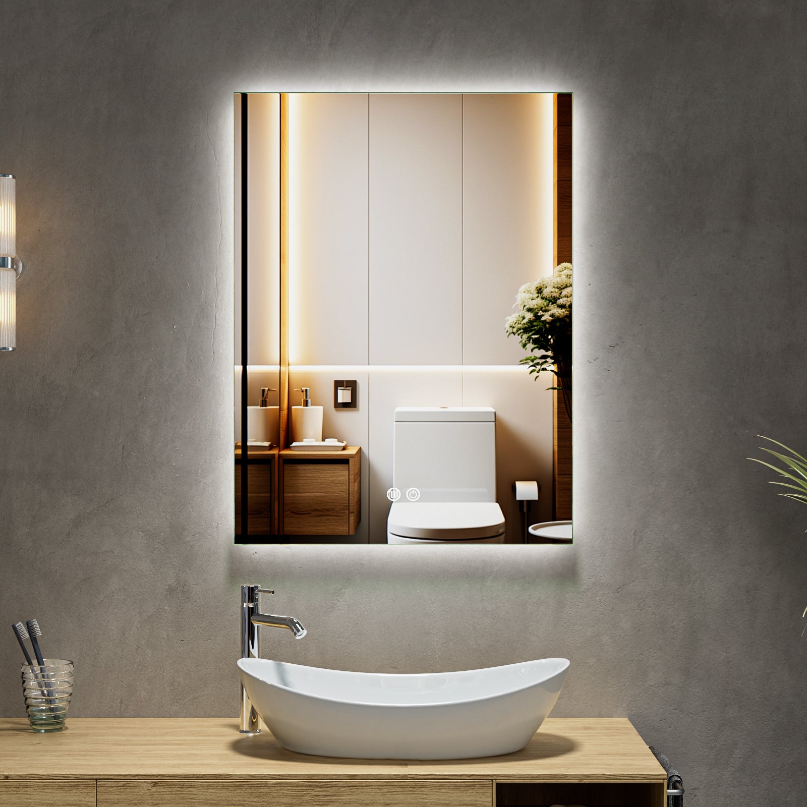 MaxxiBath K-921-S Crisp Visibility LED Mirror with Modern Lighting